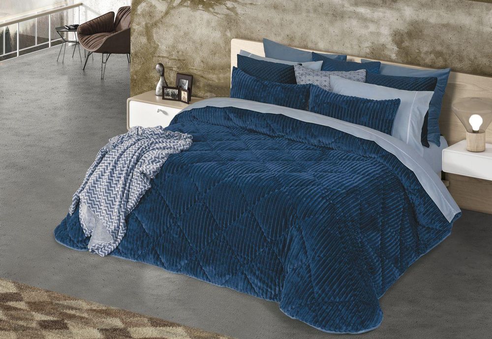 Edredão cama casal coralina+borrego