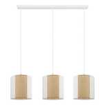 Lampa Wisząca Boho Biała 3 Klosze Abażury Eglo Arnhem 3 Punkty światła