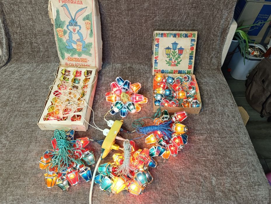 Радянська новорічна електрична гірлянда СССР прикраса новорічна ялинка