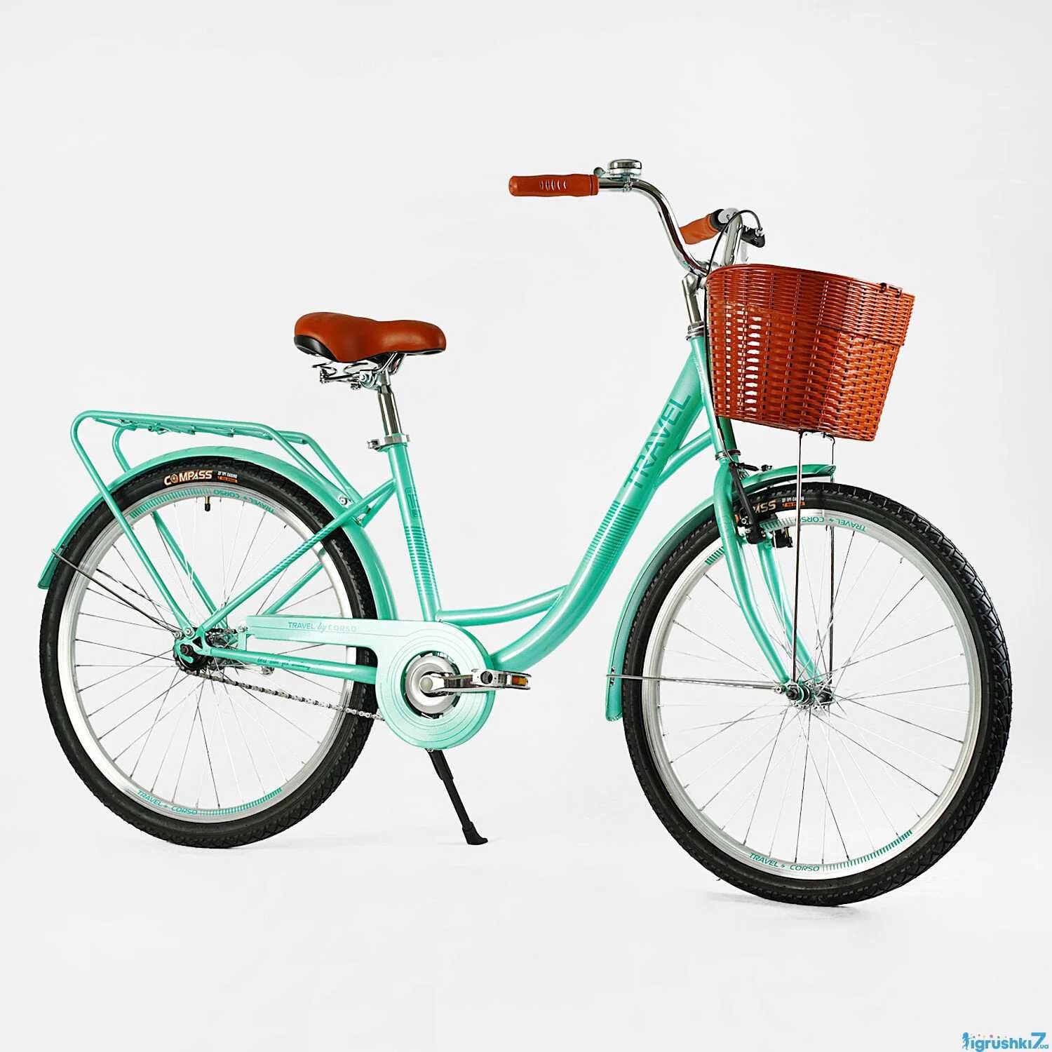 Велосипед міський Corso Travel 26' одношвидкісний, сталева рама 16.5