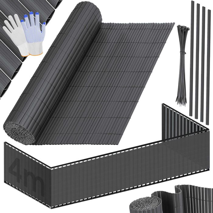 Mata ochronna KESSER 90×400 cm osłona balkonowa PVC antracyt taras