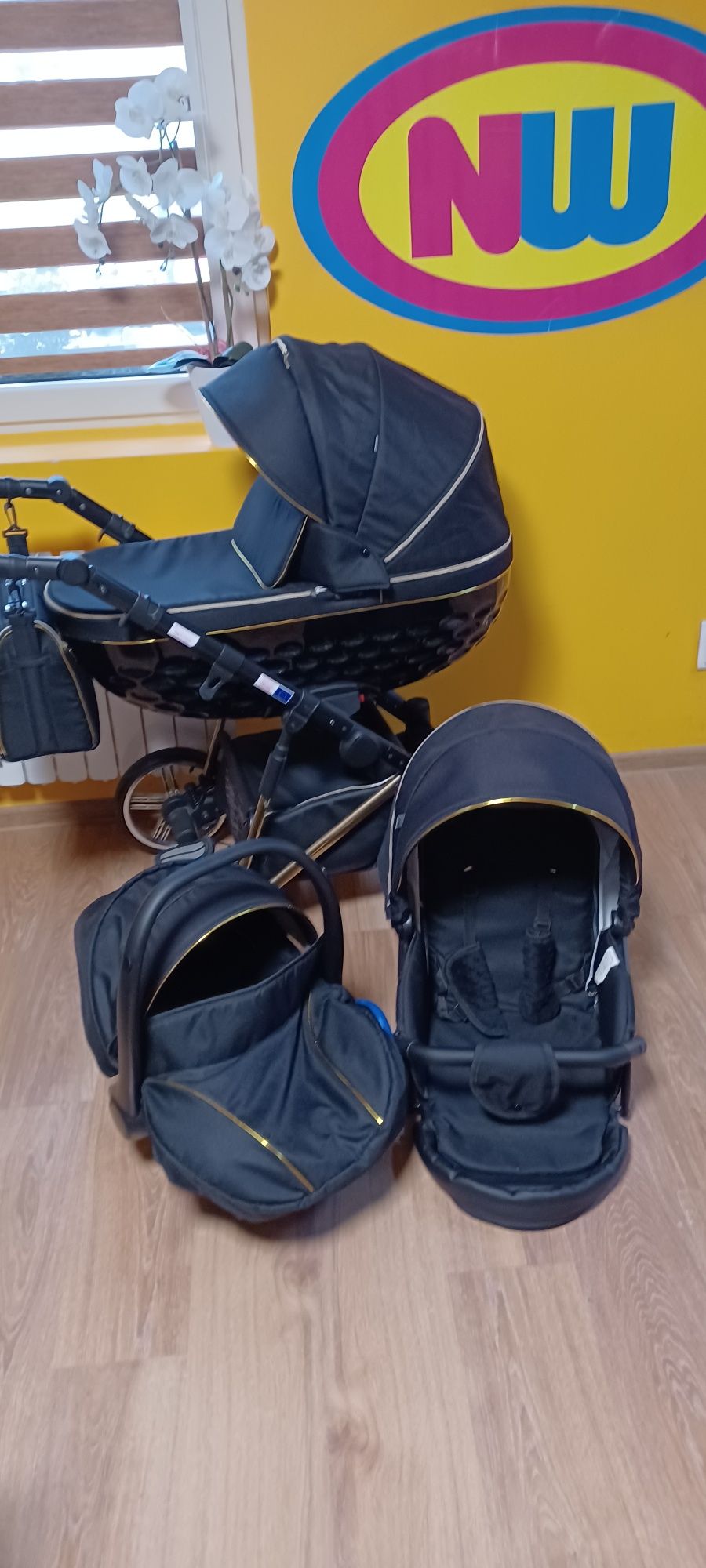 Ładny wózek 3w1 komplet KOMIS DZIECIĘCY NW