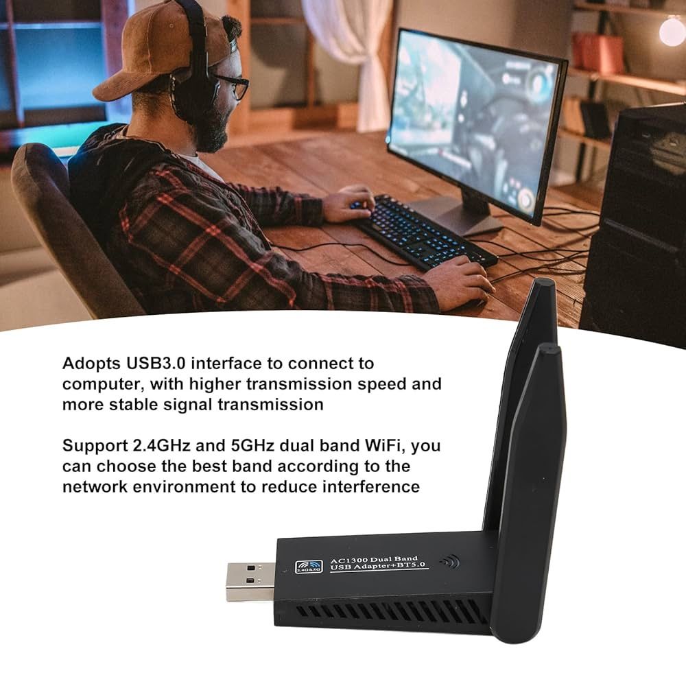 дводіапазонний WI-FI адаптер AC1300 з підтримкою Bluetooth 5.0