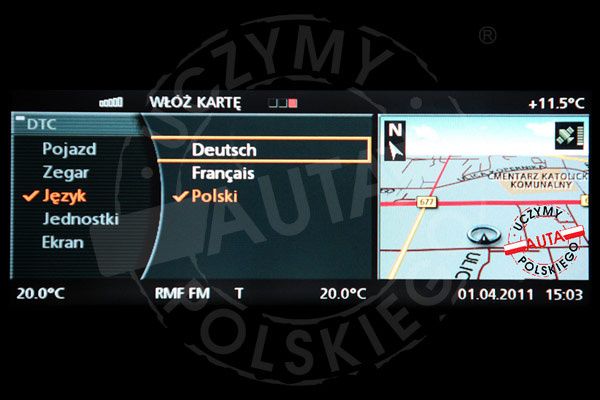 BMW E65 E66 polskie menu lektor mapa