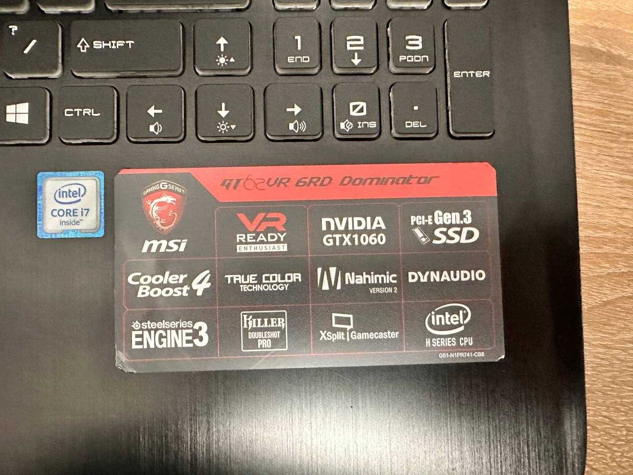 Ігровий ноутбук MSI GT62VR 15.6" i7-6700HQ 16/128SSD+1Tb GTX 1060 6GB