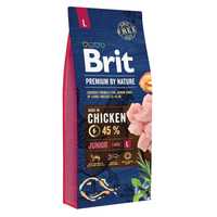 Сухой корм собак крупных пород Brit Premium Junior L 15 кг (курица)