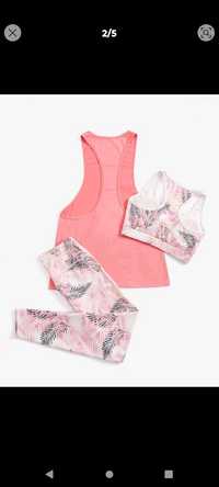 Zestaw legginsy top joga jogging