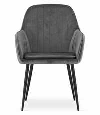 Krzesło LUGO - aksamit ciemny szary / nogi czarne x 1