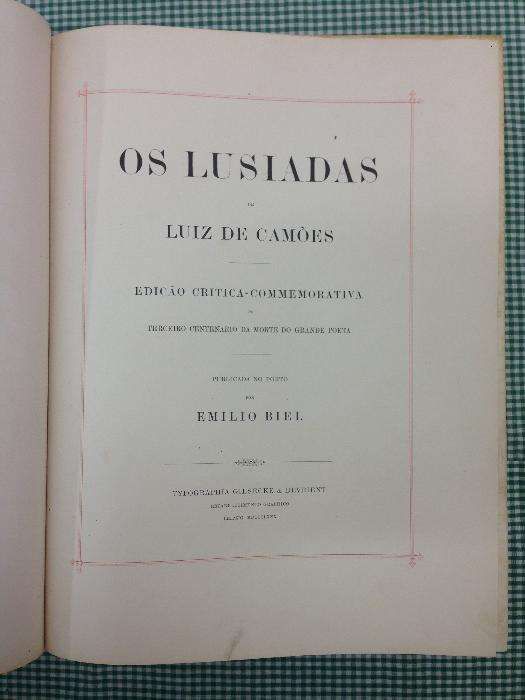 OS LUSÍADAS Luis de Camões - Edição original de EMILIO BIEL de 1880
