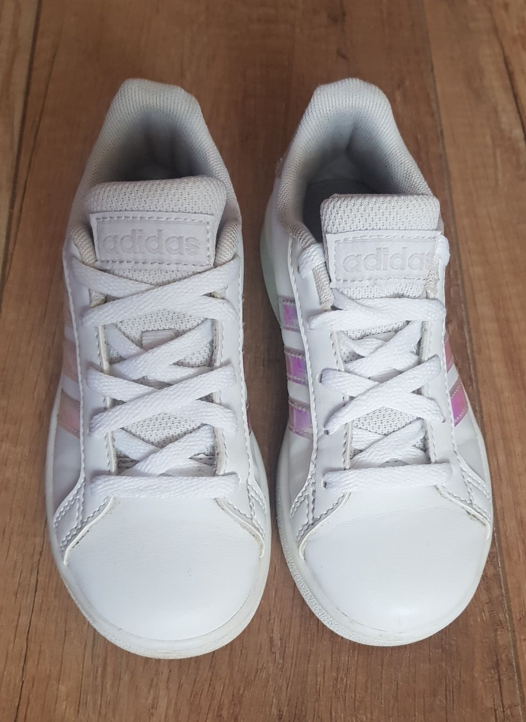 Adidas Grand Curt K 28 buty adidasy dziecięce białe holo jak nowe