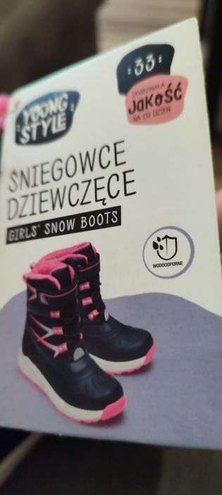 Buty śniegowce dla dziewczynki r. 33