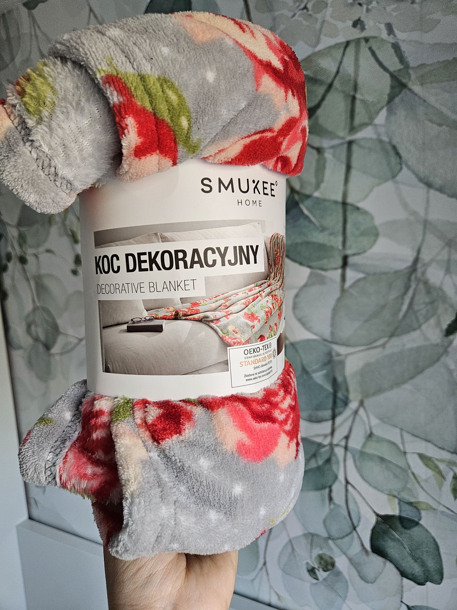 Koc dekoracyjny smukee w róże 130x180 cm
