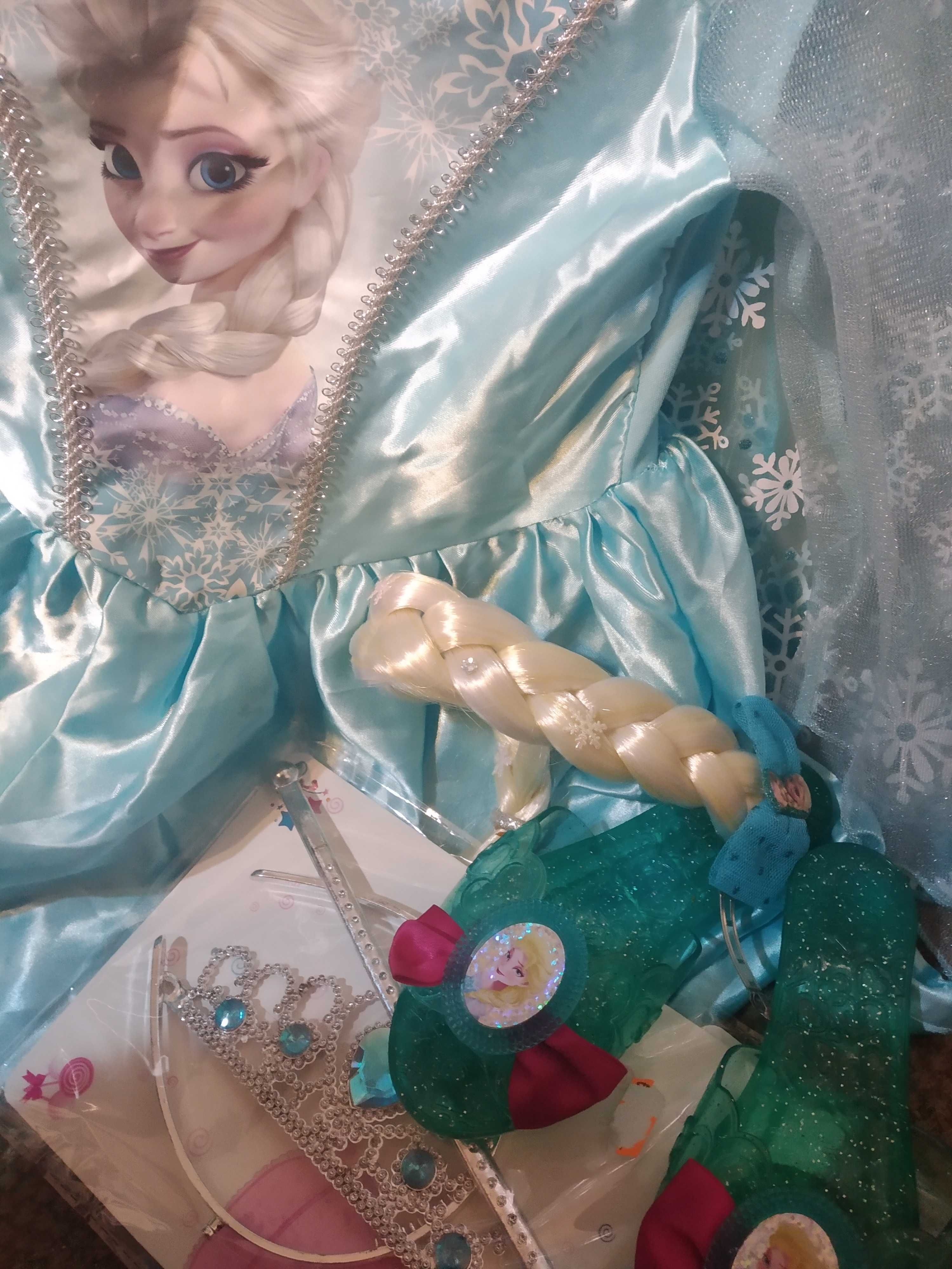 Lote acessórios Frozen Disney muito bom estado, vestido, sapatos