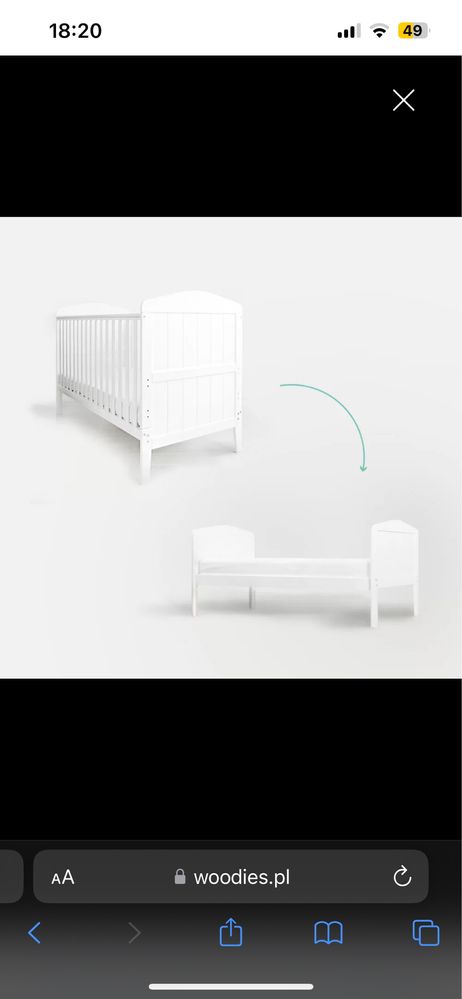 Łóżeczko dziecięce i niemowlęce Hampton Cot Bed 140×70 woodies