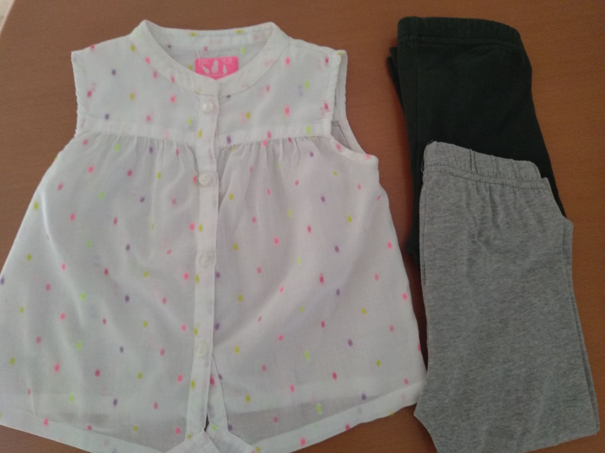 Camisa e leggings de menina - 12 aos 18 meses