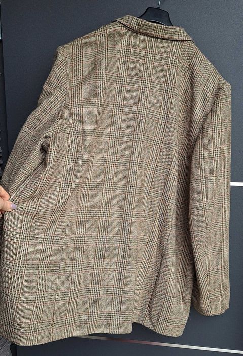 Brązowa marynarka brązowy żakiet blazer XXL 44 Belmode w kratę