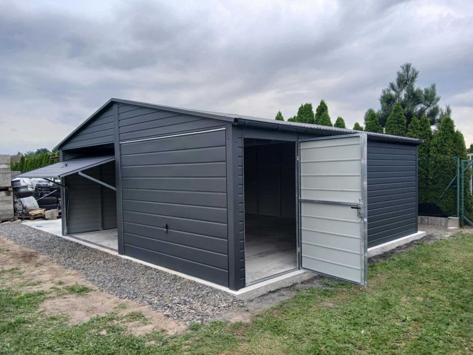 Garaż blaszany 5x7 drewnopodobny, garaże 4x6,5x6,6x6,7x6 z profili,