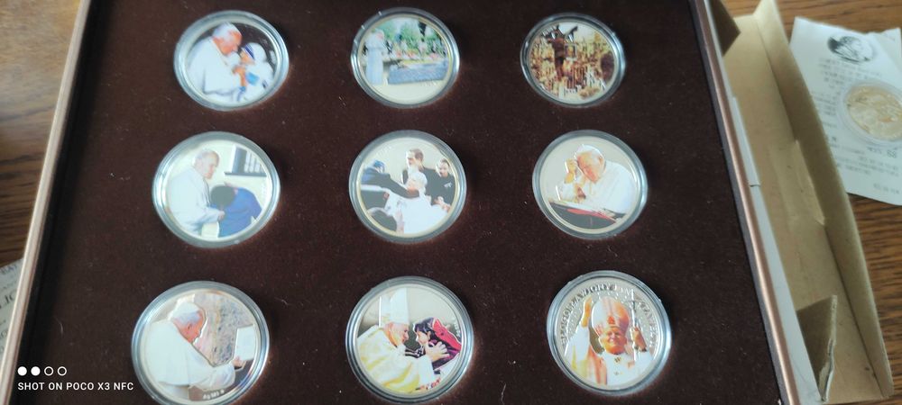 Zestaw medali kolekcjonerskich srebrnych Jan Paweł II srebro Ag piękne