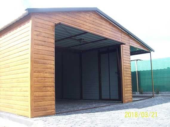 drewnopodobny garaż z zadaszeniem 2m 4x6 multigloss profil ocynk