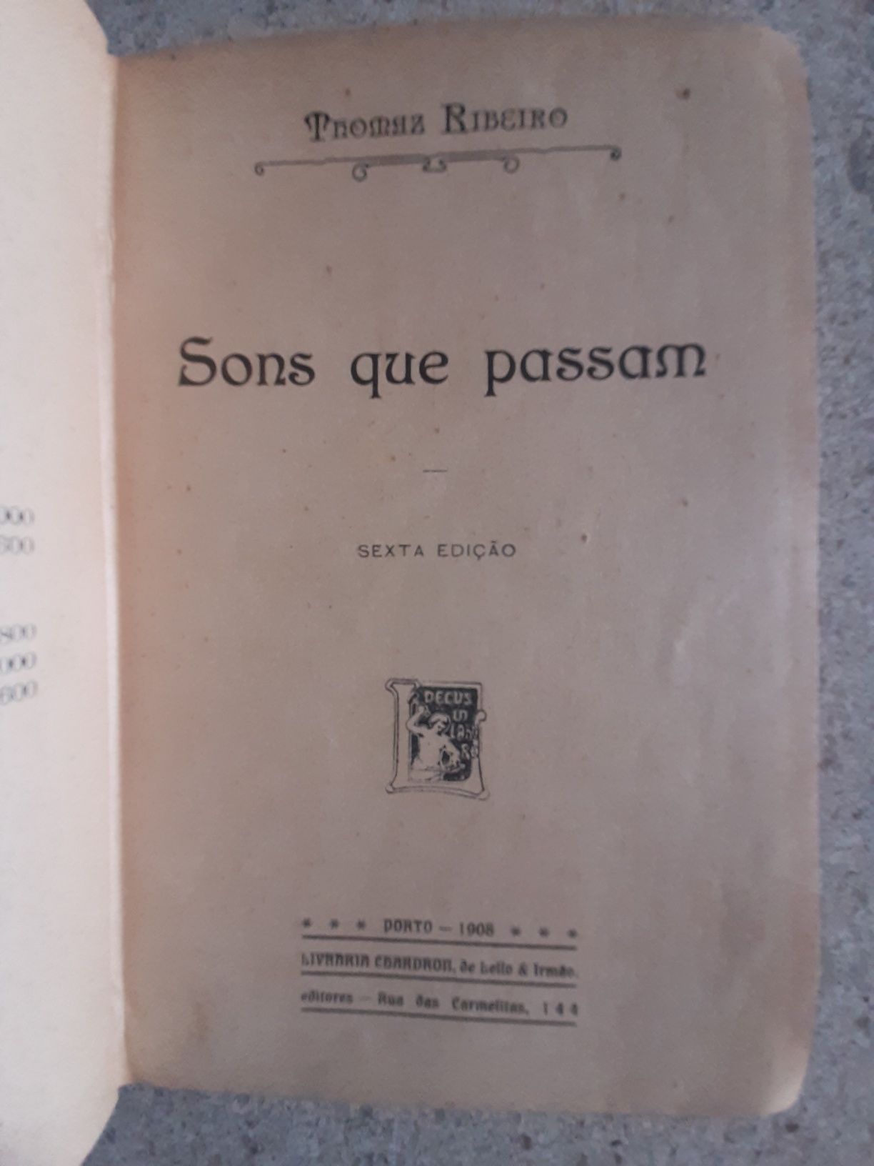 Sons que passam, Thomaz Ribeiro, 1908