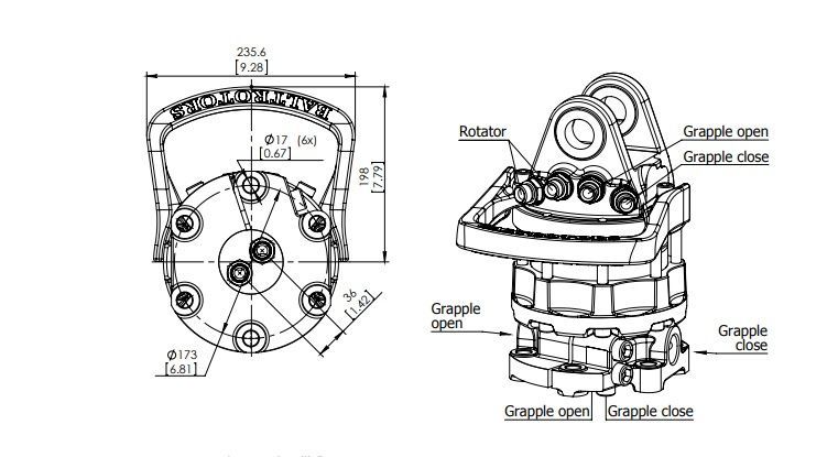 Baltrotors / 6 T / Flansza / Rotator hydrauliczny / Obrotnica / Rotor