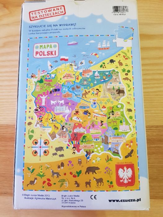puzzle CzuCzu, mapa Polski, 84 elementy, wiek od 5 lat