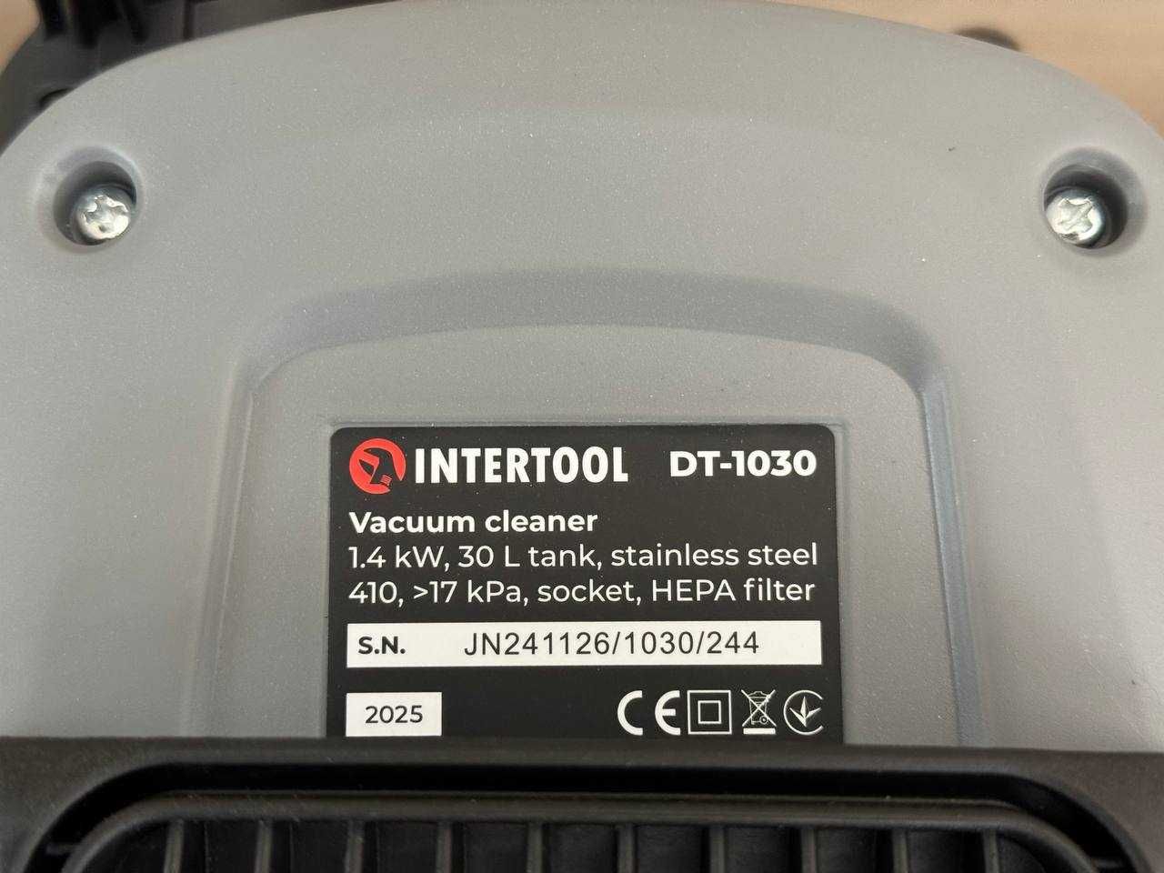 Пылесос для стройки, из Синхростартом, 30 л HEPA фильтр Intertool