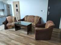 GRATIS!!! wiklina- sofa, 2 fotele, stolik szklany
