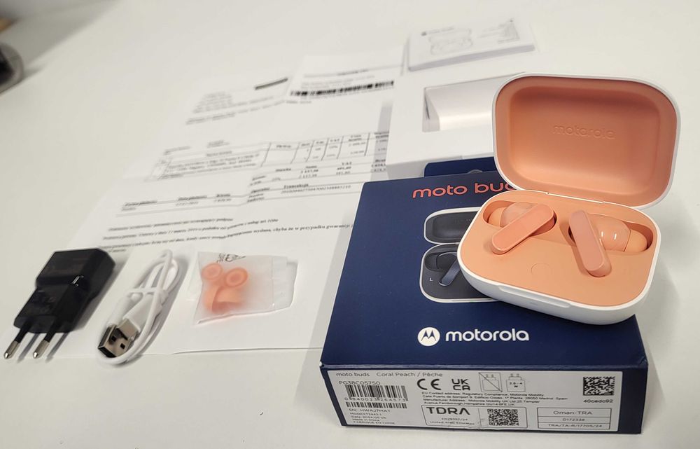 Słuchawki Motorola Moto Buds | Gwarancja | Komplet | Ładowarka