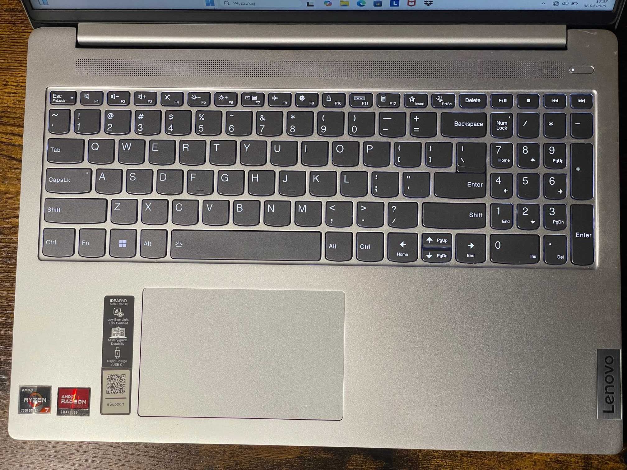 LENOVO IdeaPad Slim 5 16ABR8 16" IPS R7-7730U 16GB 512GB SSD Win 11 H