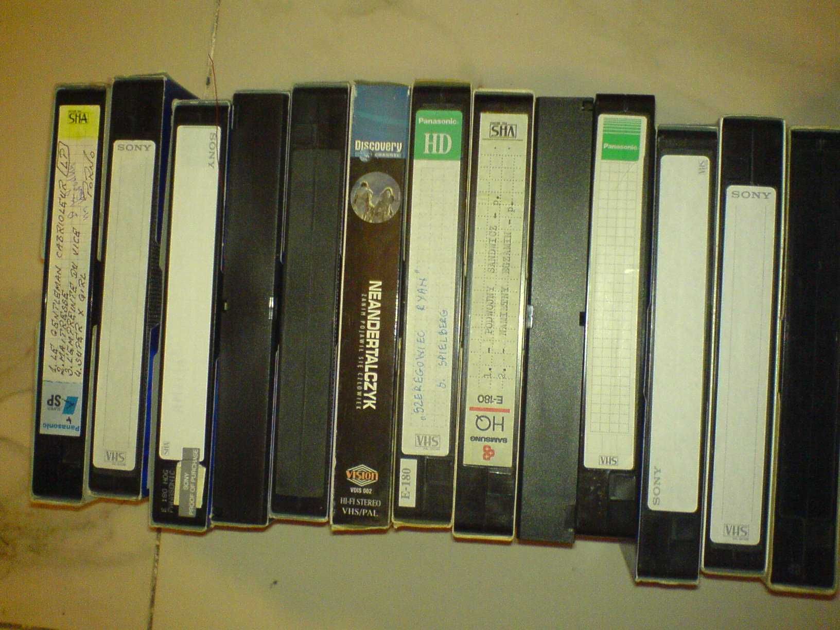 Kasety Wideo VHS filmy możl ponown nagrywan stan bar dobry komplet 13