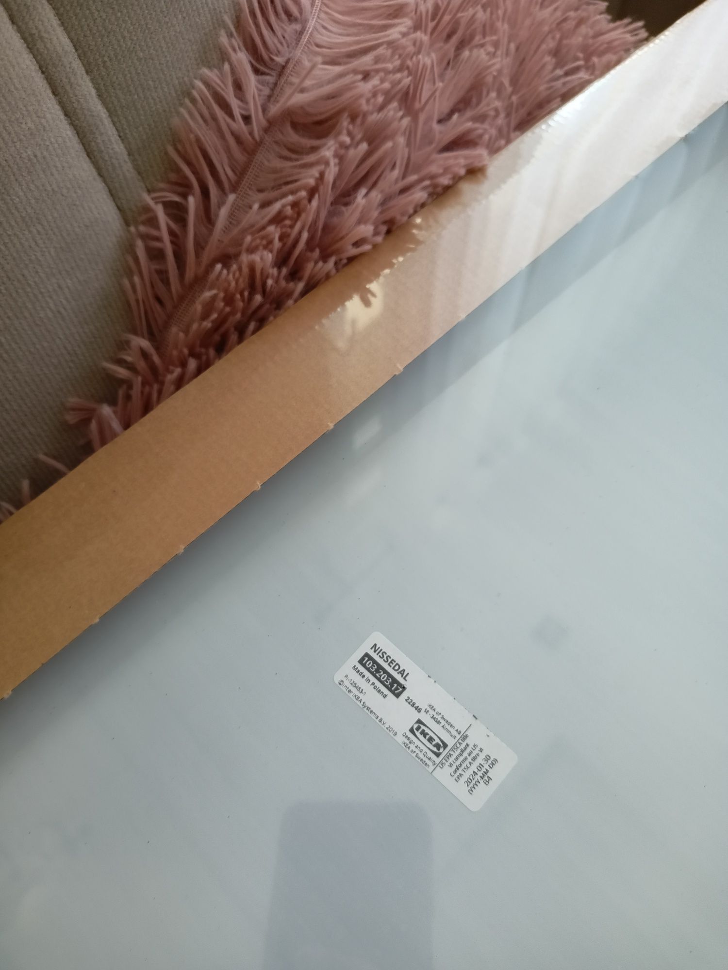 Nowe, białe duże lustro Ikea NISSEDAL