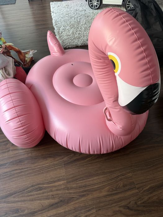Insuflavel gigante flamingo rosa e cisne branco