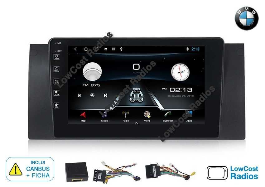 Rádio GPS ANDROID 15 — BMW E39 e E53 (Série 5 e X5) Wifi - 9 Polegadas