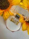 Anel coroa folheado o ouro com zirconia n°12