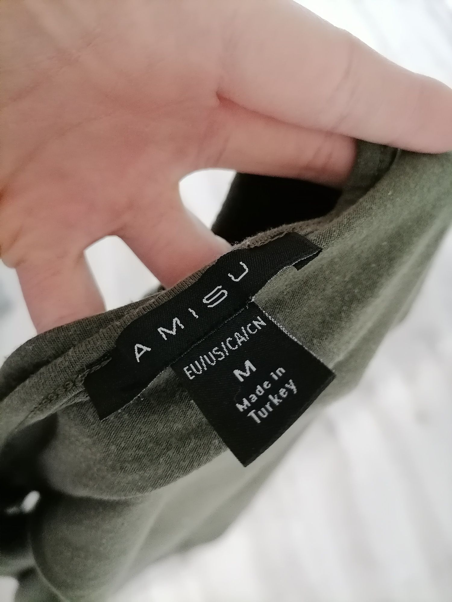 Oliwkowa bluzka z rękawem 3/4 Amisu New Yorker M
