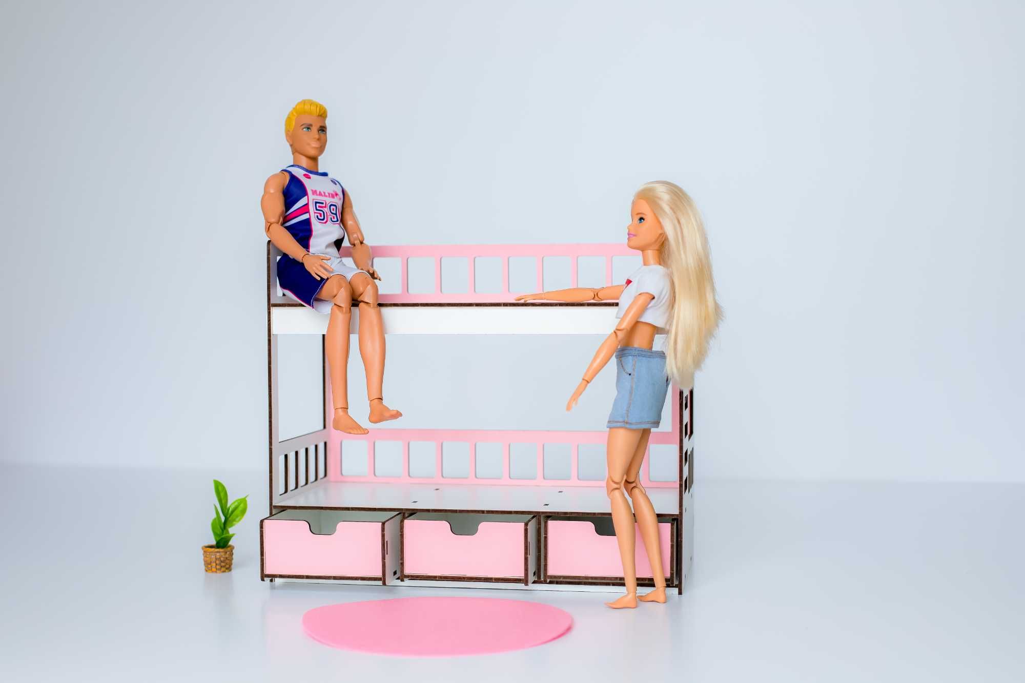 Ліжко Барбі Кровать Барби мебель для куклы два этажа кукольный домик