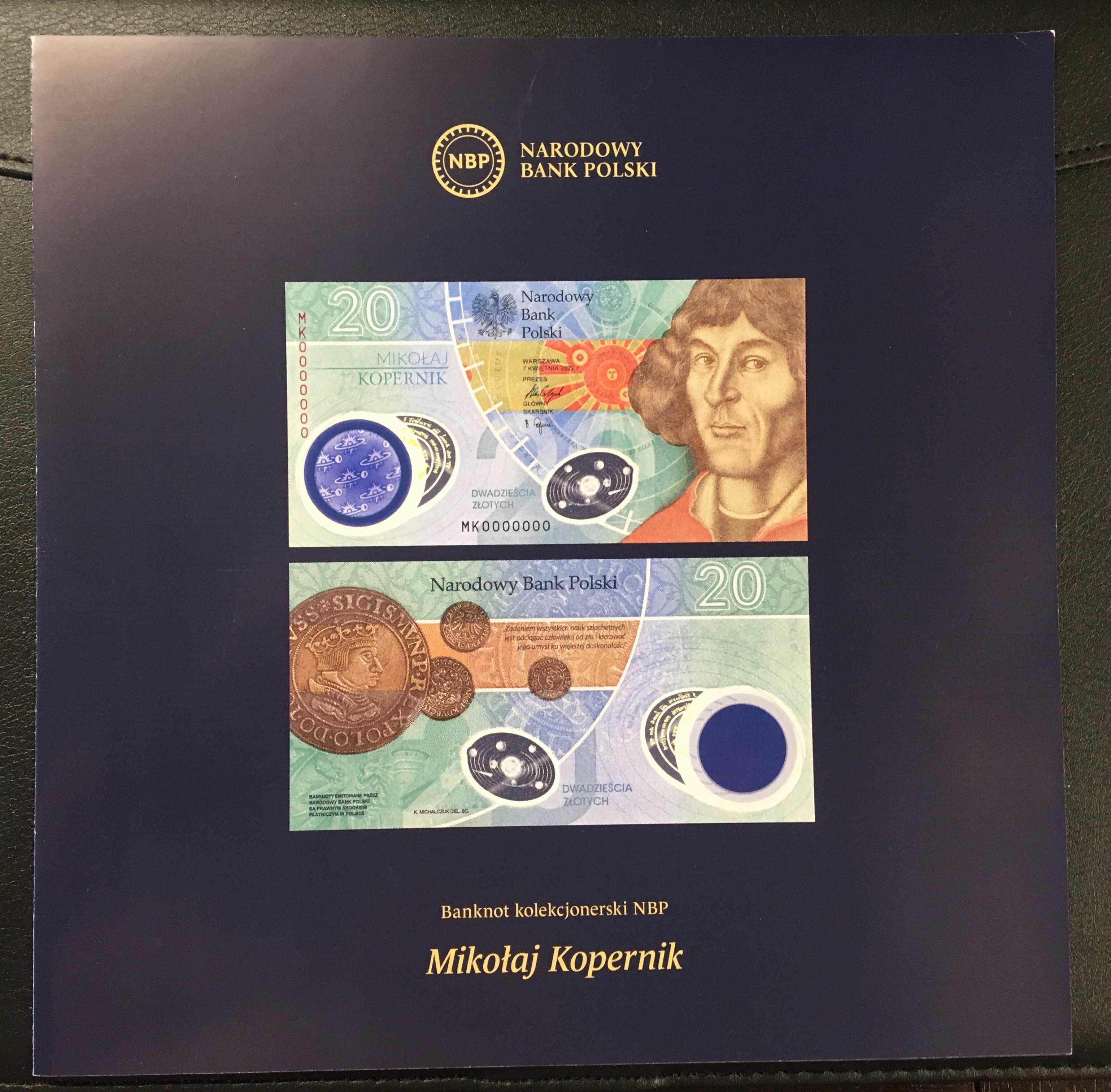 Zestaw 3 banknoty kolekcjonerskie 20 złotych - Mikołaj Kopernik