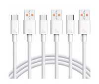 3X Kabel USB-C 6A 66W do Ładowania HUAWEI SuperCharge Fast | 1m  biały