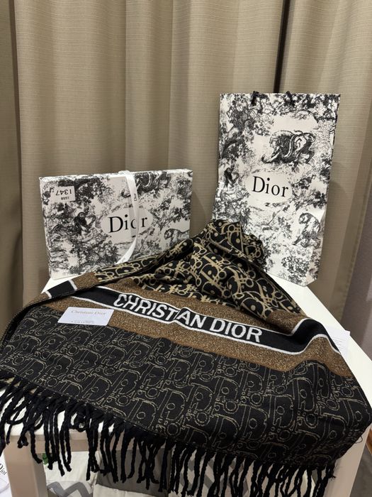 Шарф теплий Dior Діор рожевий шоколадний сірий бежевий подарунок