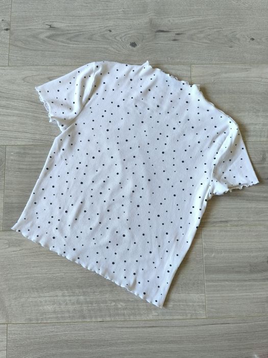 Sinsay koszulka bluzka t-shirt biała kropki  rozmiar L dziecięce 10-12