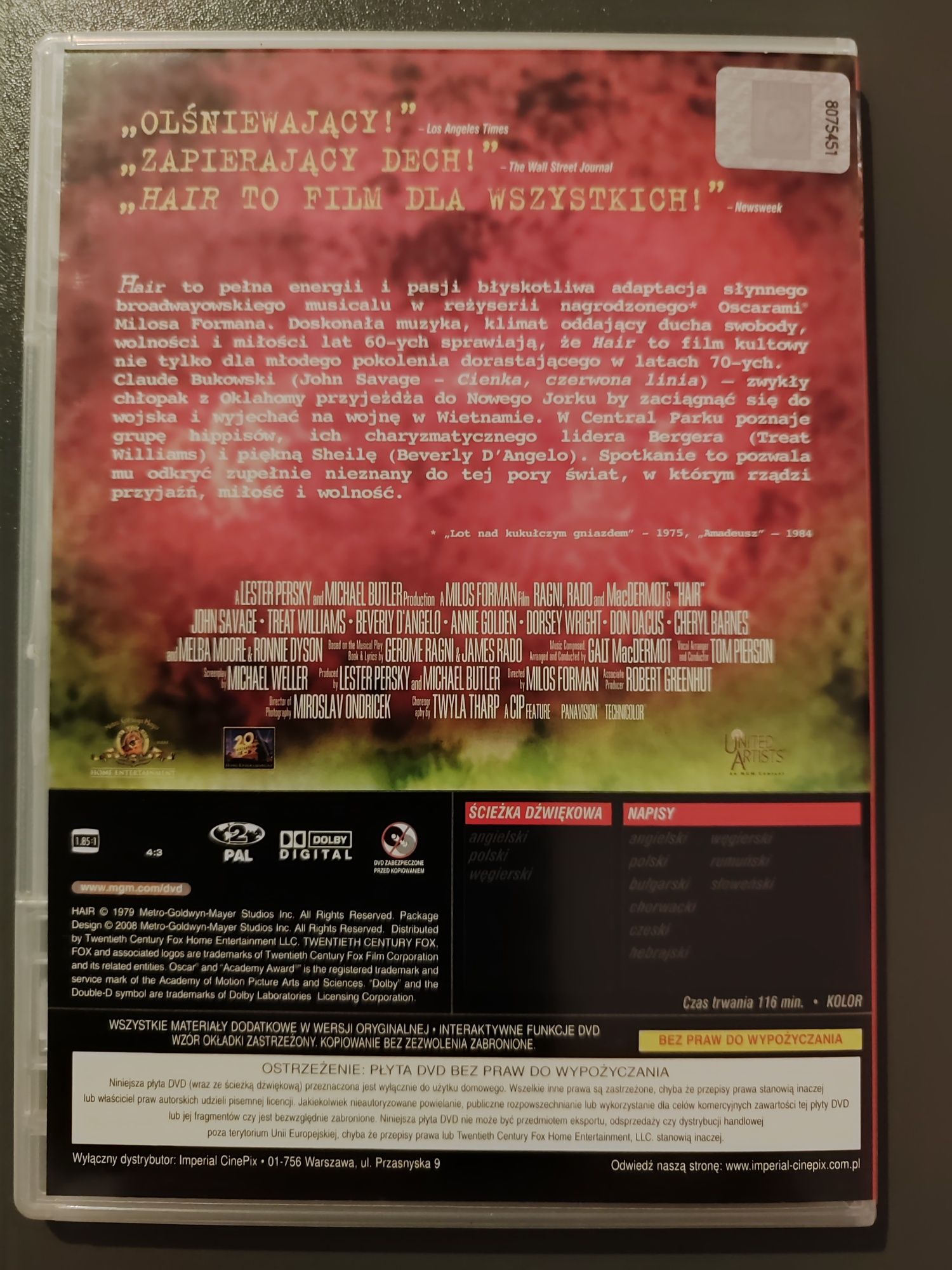 Hair płyta DVD Lektor PL