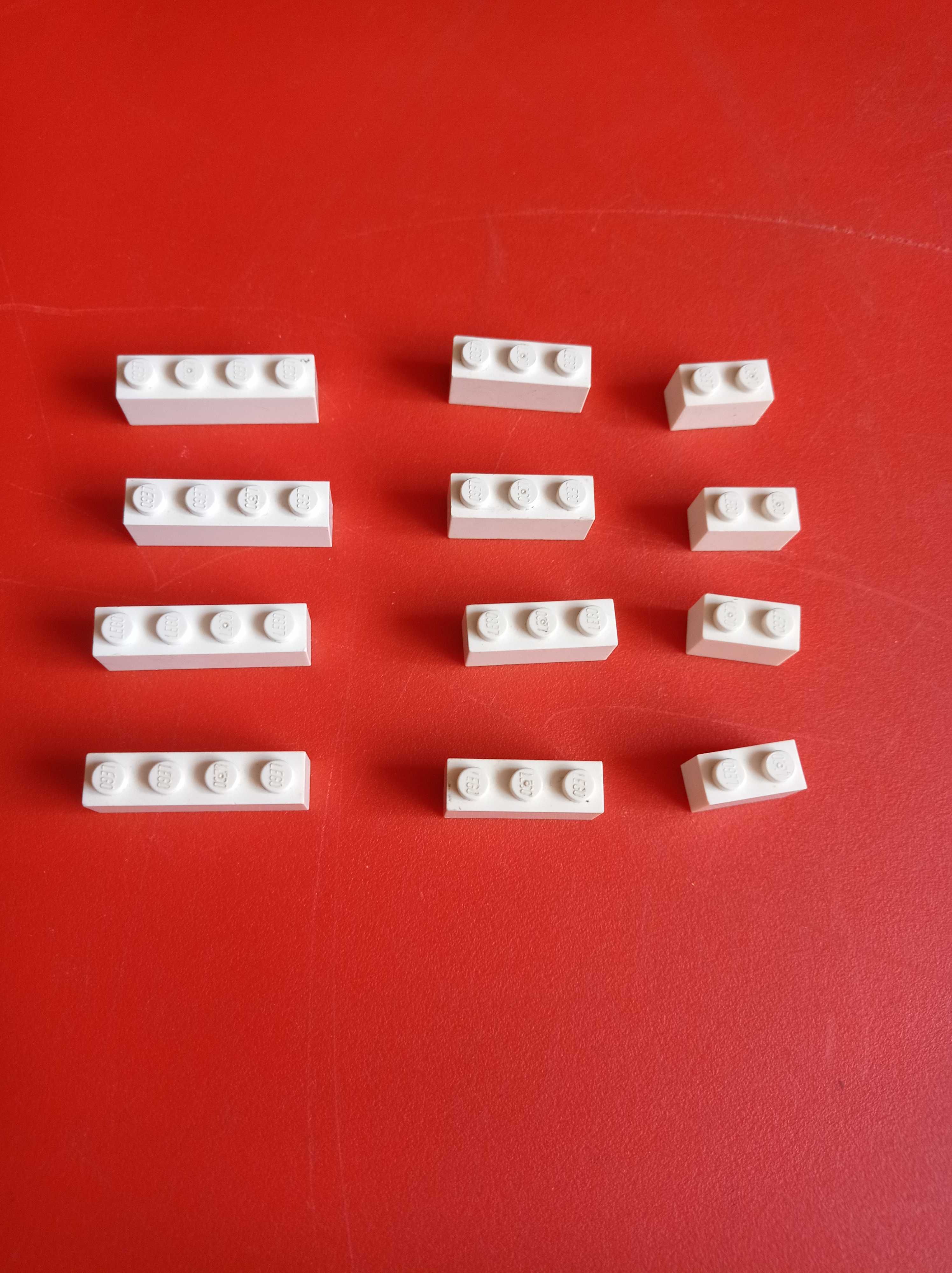 Klocki Lego, cienkie cegły, 1x2 (3002), 1x3 (3622), 1x4 (3010) biały