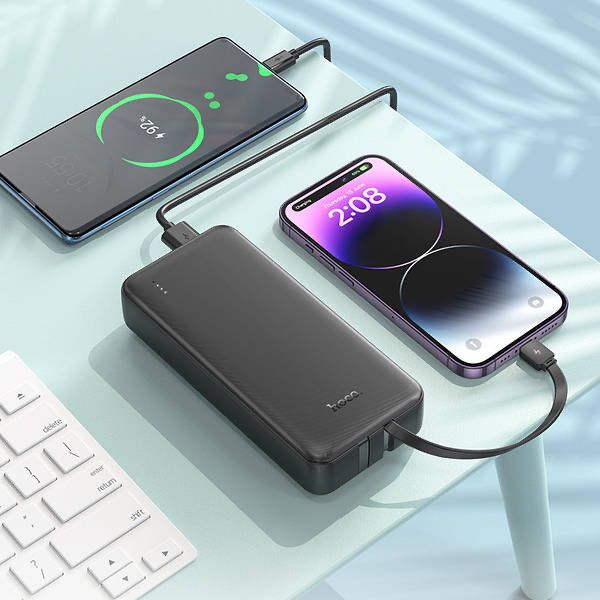 Павербанк з вбудованими кабелями 20000mAh HOCO J118A є ОПТ