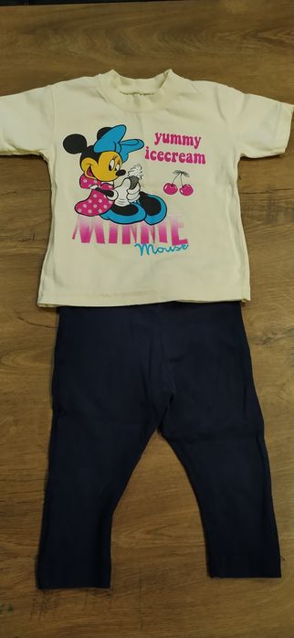 Bluzka Minnie i legginsy letnie zestaw 98