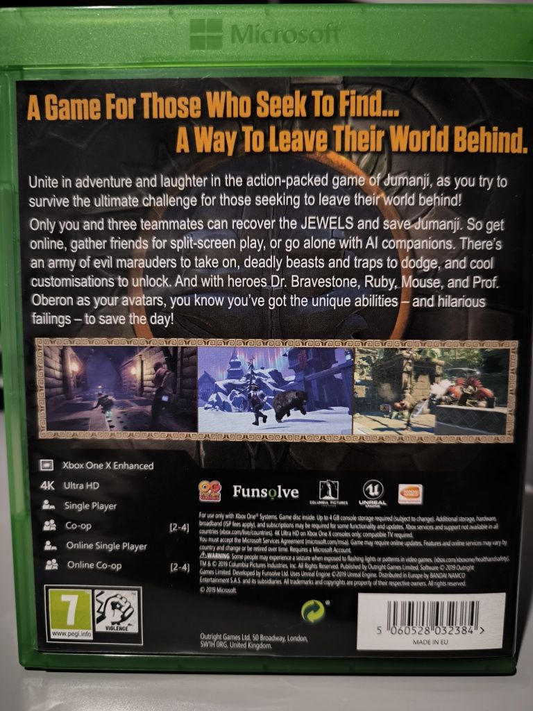 Gra Jumanji xbox one cd pudełko