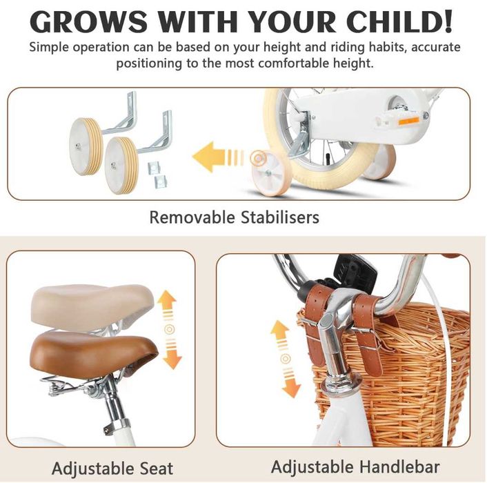 Rower dziecięcy Glerc Little Molly 14" biały