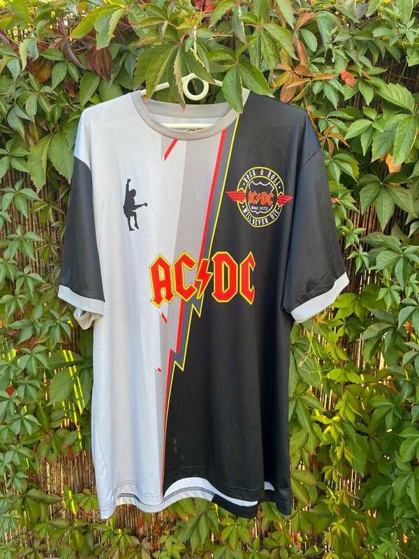 Koszulka piłkarska Amplified AC/DC r.XL rock and roll metal czarny y2k