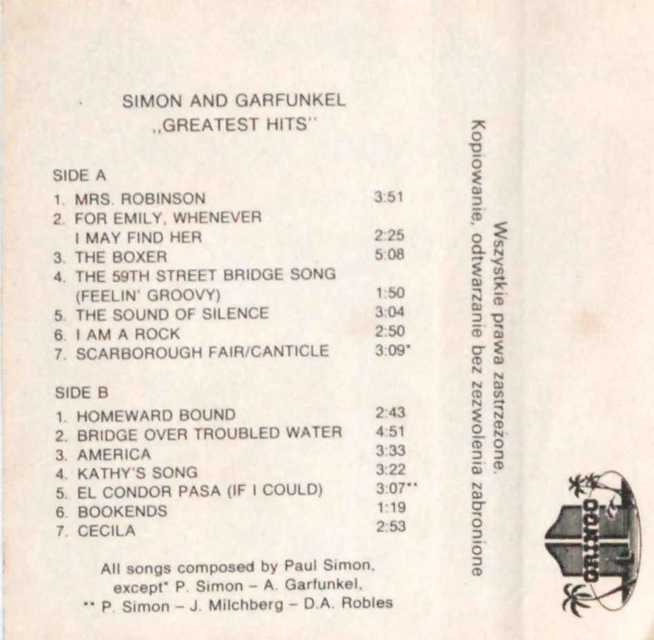 Simon & Garfunkel - Greatest Hits (kaseta)