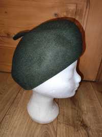 Kapelusz beret czapka filcowy zielony